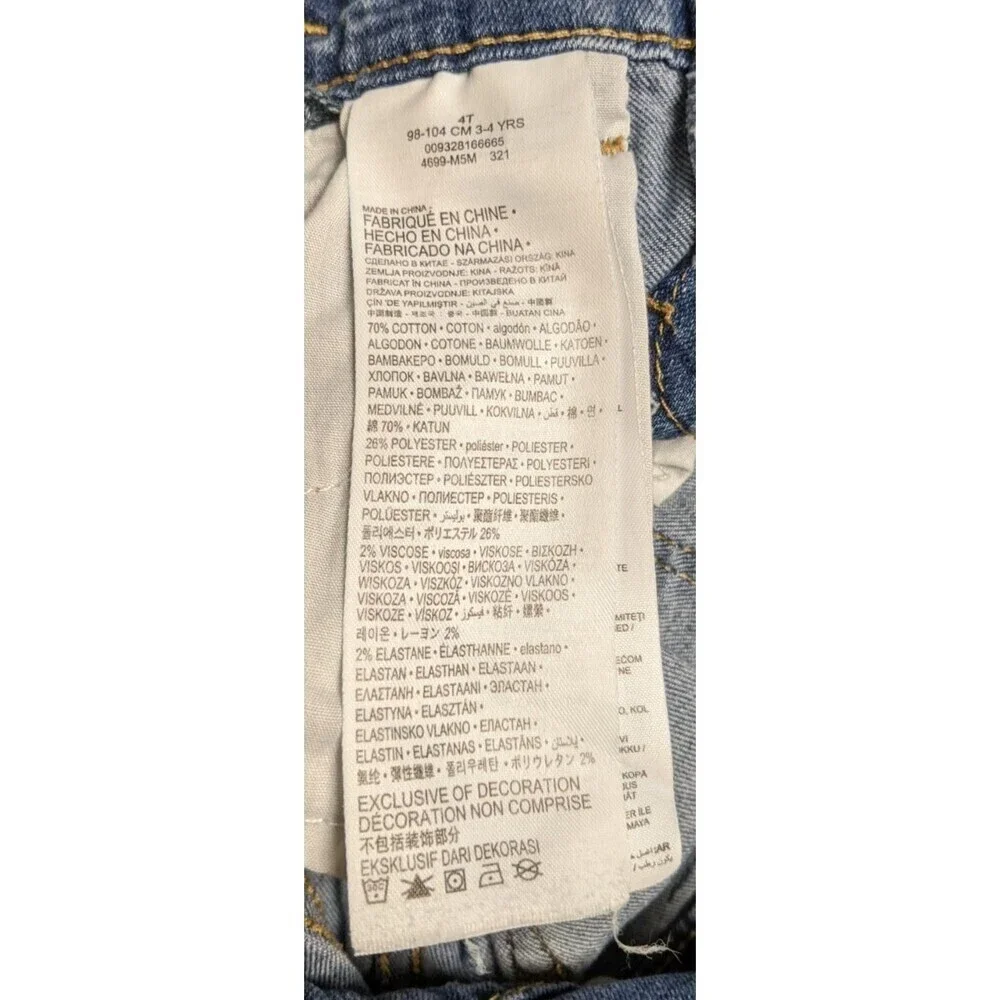 Kids LEVIS Denim Overalls with Adjustable Straps 4T